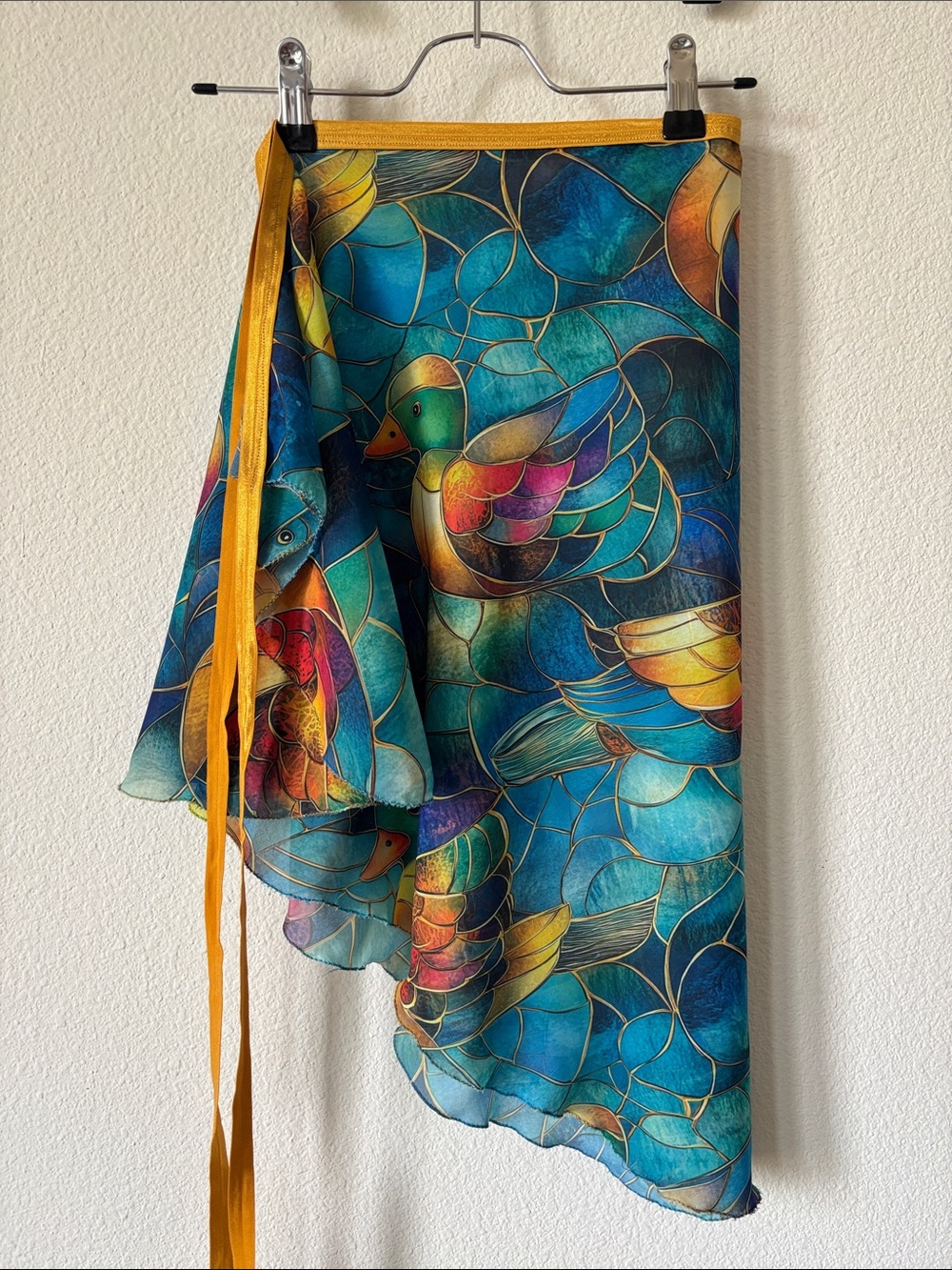 Aurora Skirt Teal Ducks wrap skirt